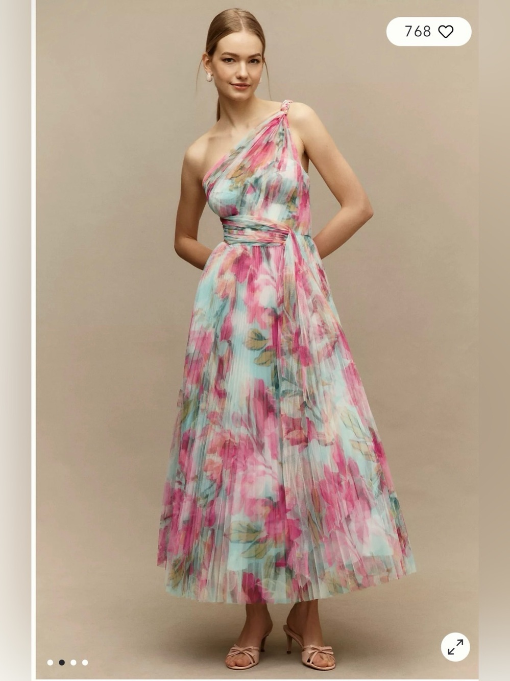 Hutch philippa tulle one shoulder midi dress